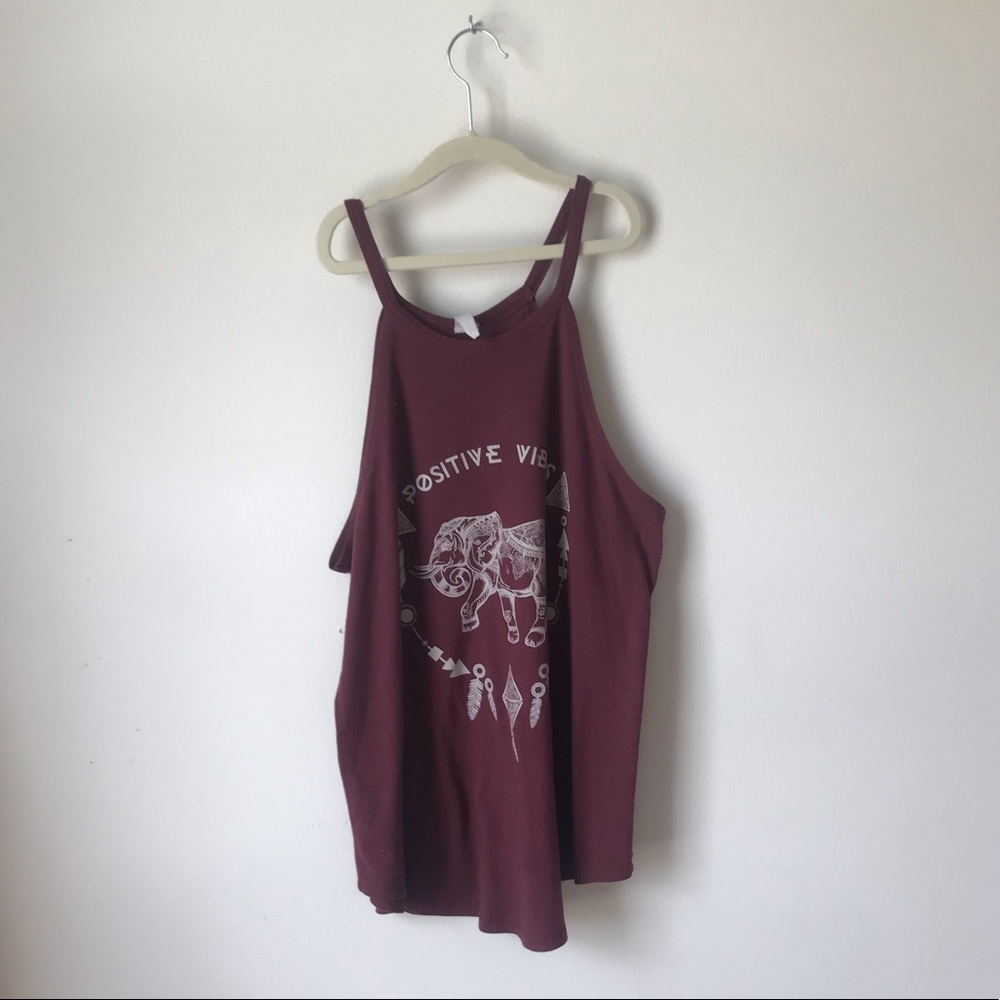 “Positive Vibes” elephant no sleeve